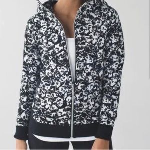 Black and White Lululemon hoodie scuba